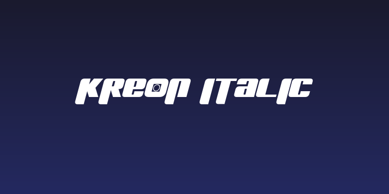 Kreon Italic Social Header