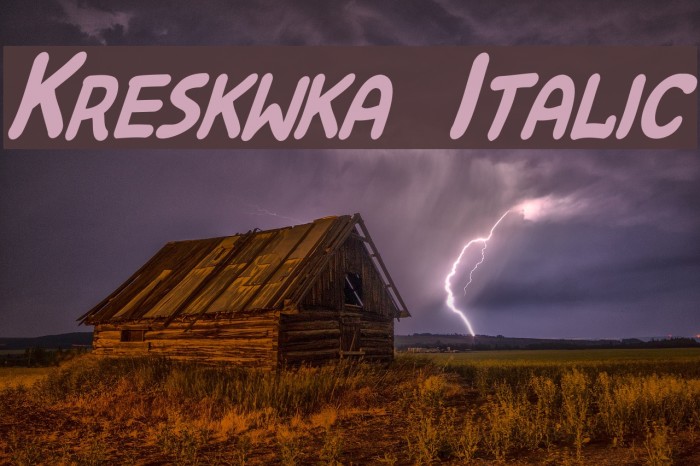 Kreskwka Italic Font examples