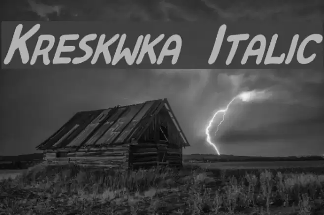 Kreskwka Italic Polices examples