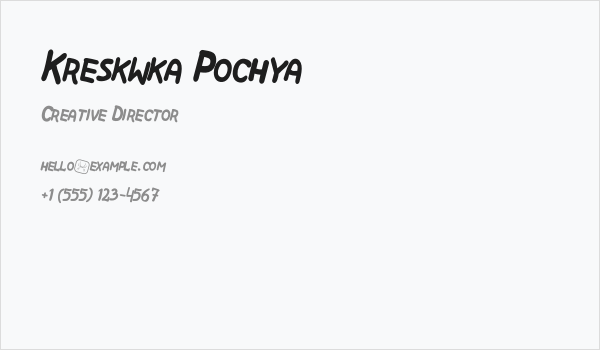 Kreskwka Pochya Business Card