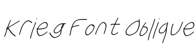 Krieg Font Oblique  नि: शुल्क फ़ॉन्ट्स डाउनलोड