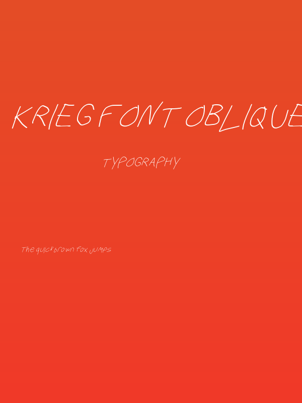 Krieg Font Oblique Poster