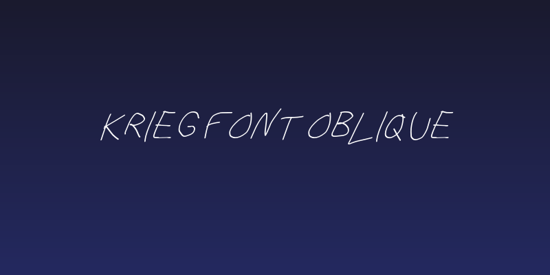 Krieg Font Oblique Social Header