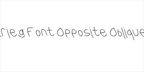 Krieg Font Opposite Oblique Logo