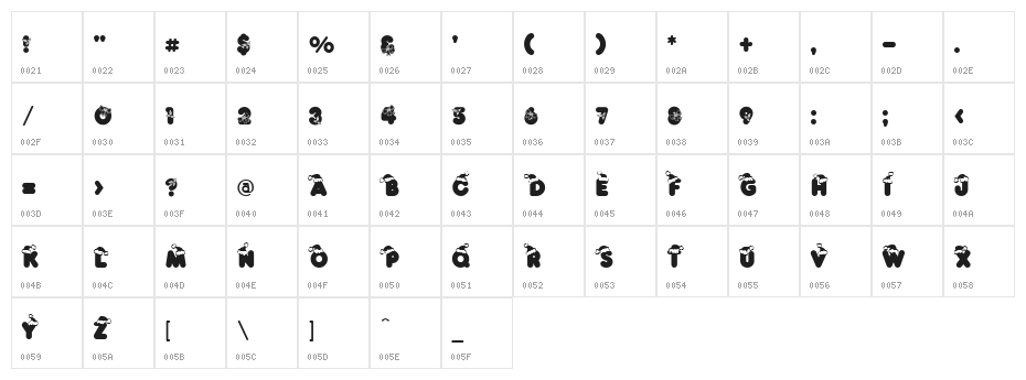 Kringle Regular Character Map