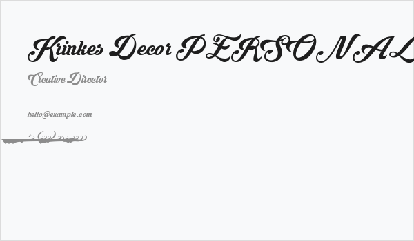 Krinkes Decor PERSONAL USE Business Card
