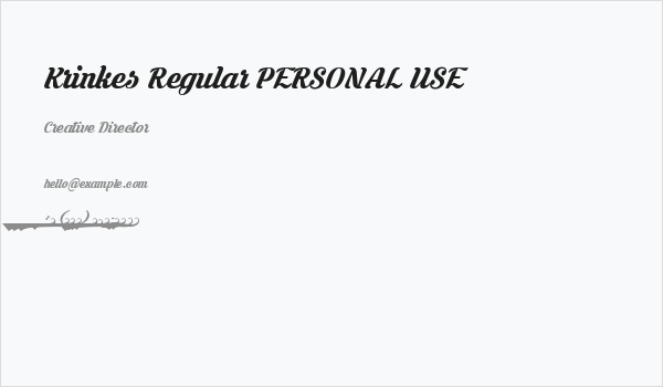 Krinkes Regular PERSONAL USE Business Card