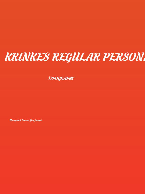 Krinkes Regular PERSONAL USE Poster