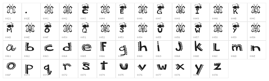 Krisfly Character Map