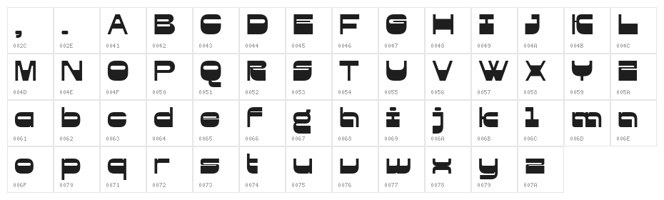 Krisle DEMO Regular Character Map