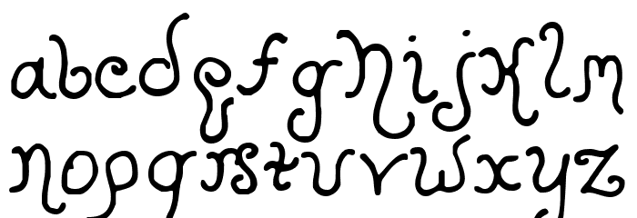 KristenCurlyYOFF Font LOWERCASE