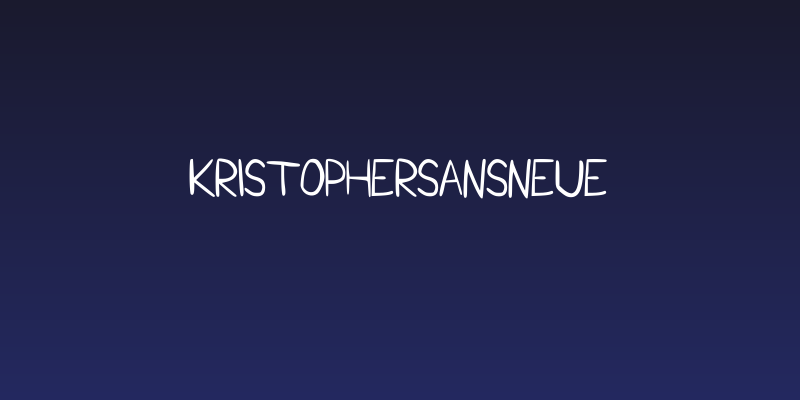 KristopherSansNeue Social Header