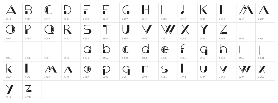 Krizia Uomo Character Map