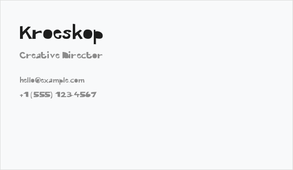 Kroeskop Business Card