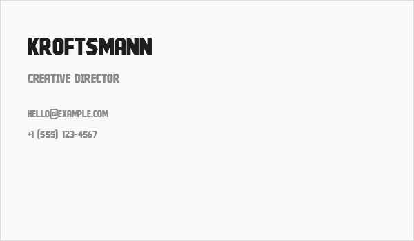 Kroftsmann Business Card