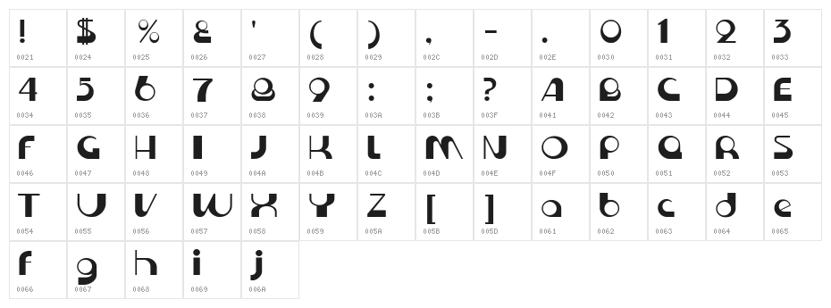 Krome normal Character Map