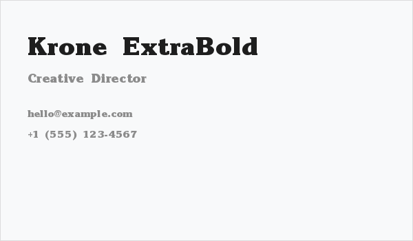 Krone ExtraBold Business Card