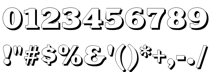 Krone Shadow Font OTHER CHARS
