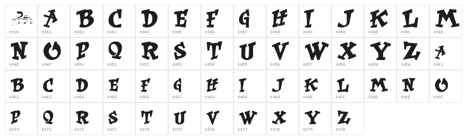 KrtRussell Character Map