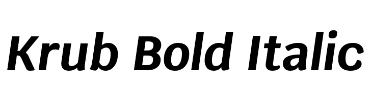 Krub Bold Italic  नि: शुल्क फ़ॉन्ट्स डाउनलोड