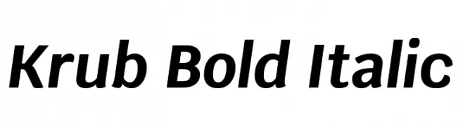 Krub Bold Italic  les polices de caractères gratuit tlcharger