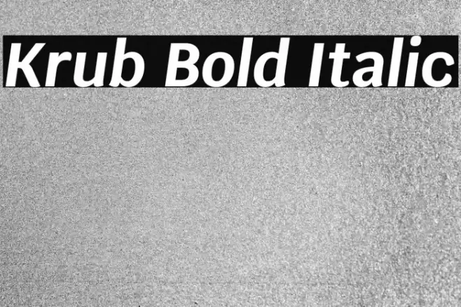 Krub Bold Italic Font examples