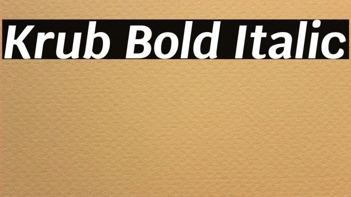 Krub Bold Italic Example 2