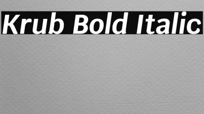 Krub Bold Italic Font examples