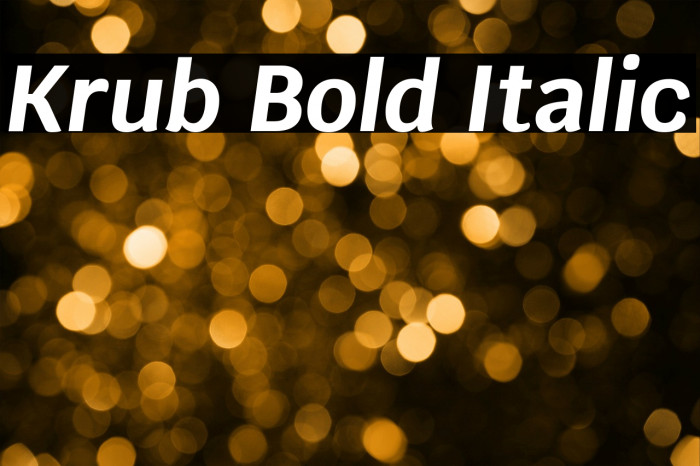 Krub Bold Italic Example 3