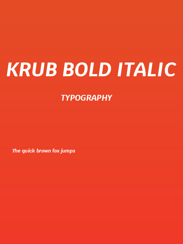 Krub Bold Italic Poster