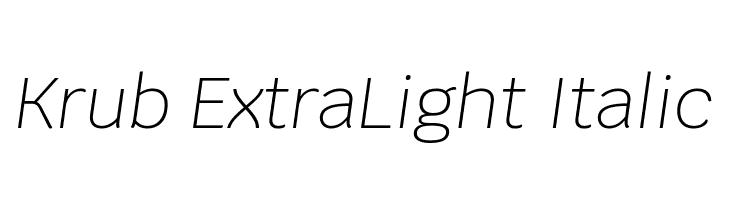 Krub ExtraLight Italic  font caratteri gratis