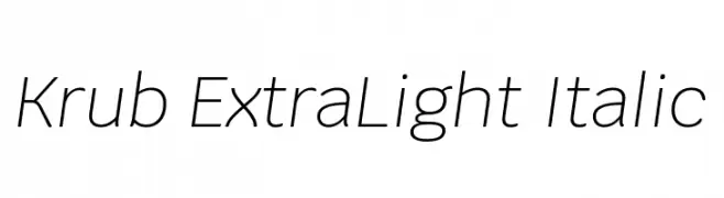 Krub ExtraLight Italic  les polices de caractères gratuit tlcharger