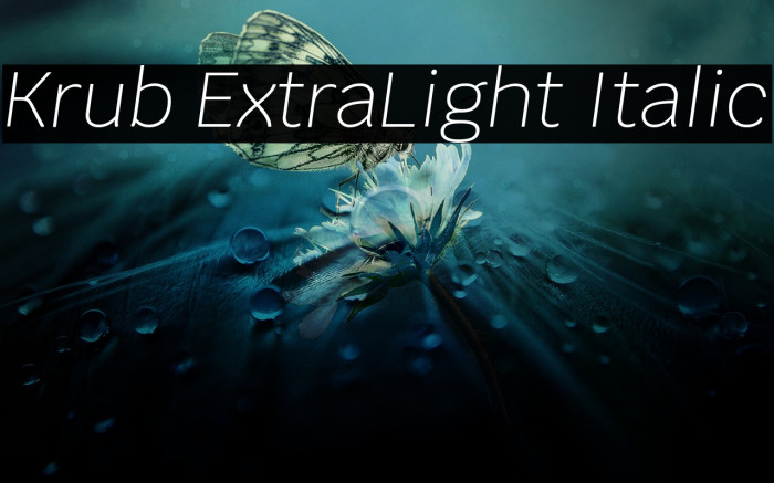 Krub ExtraLight Italic Font examples