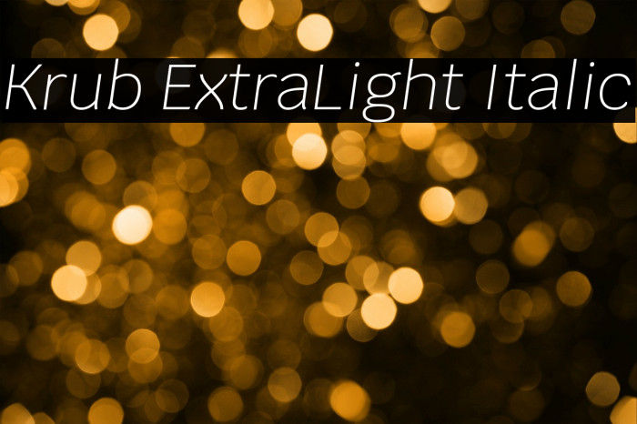 Krub ExtraLight Italic Font examples