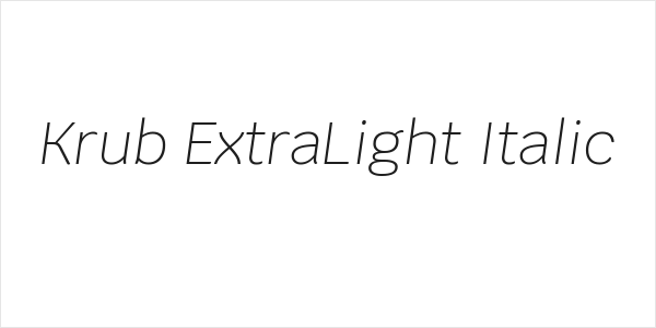 Krub ExtraLight Italic Logo