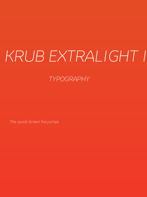 Krub ExtraLight Italic Poster