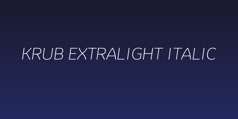 Krub ExtraLight Italic Social Header