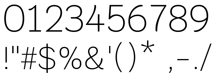 Krub ExtraLight Font OTHER CHARS