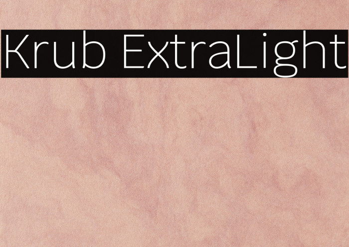 Krub ExtraLight Font examples