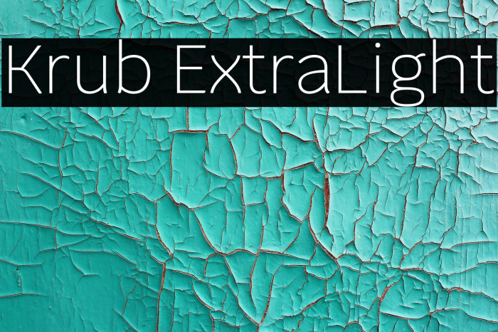 Krub ExtraLight Font examples