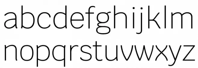 Krub ExtraLight フォント 小文字
