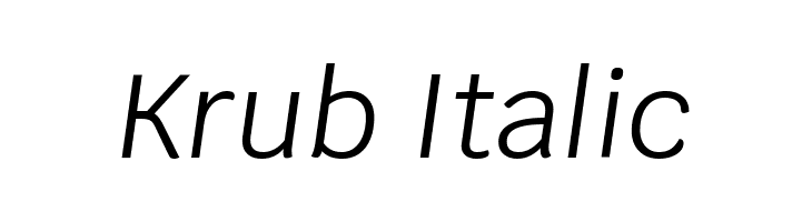 Krub Italic Font