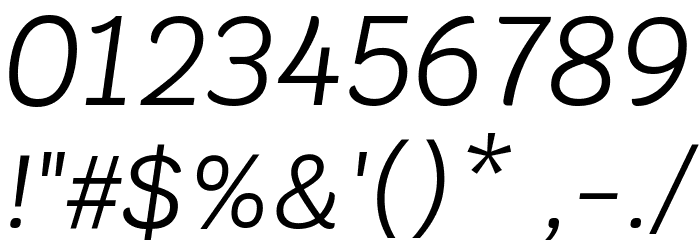 Krub Italic Font OTHER CHARS