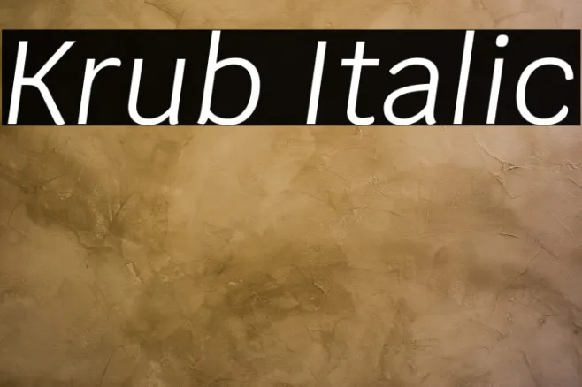 Krub Italic Example 2