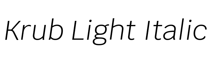 Krub Light Italic  Скачать бесплатные шрифты