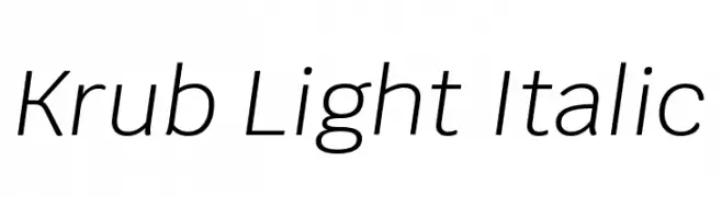 Krub Light Italic  Скачать бесплатные шрифты