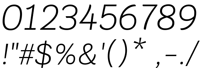 Krub Light Italic Font OTHER CHARS
