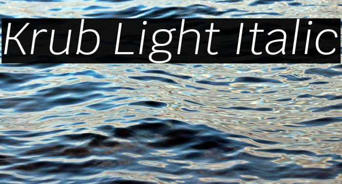 Krub Light Italic Font examples