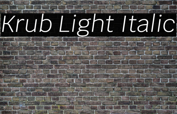 Krub Light Italic Font examples