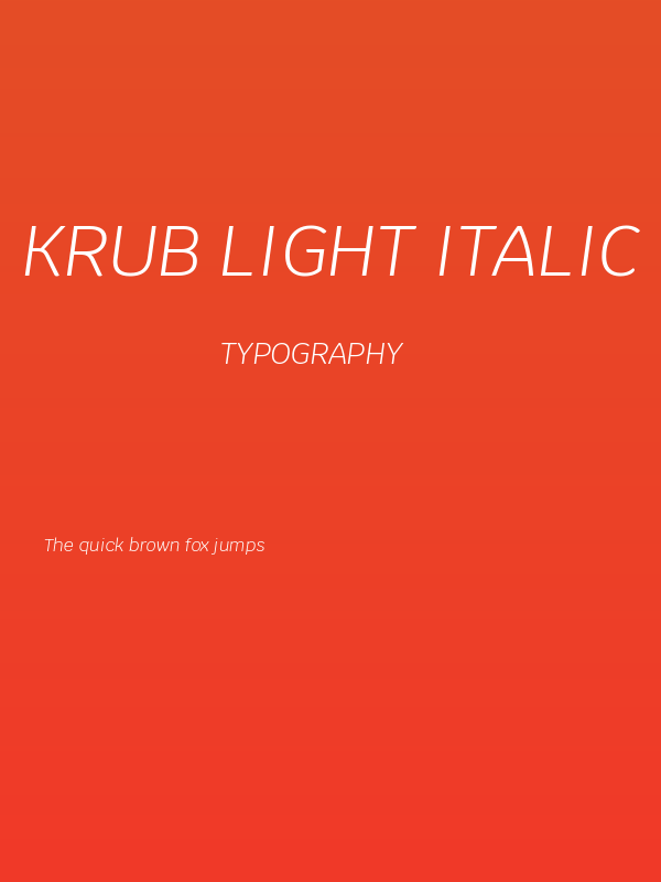 Krub Light Italic Poster